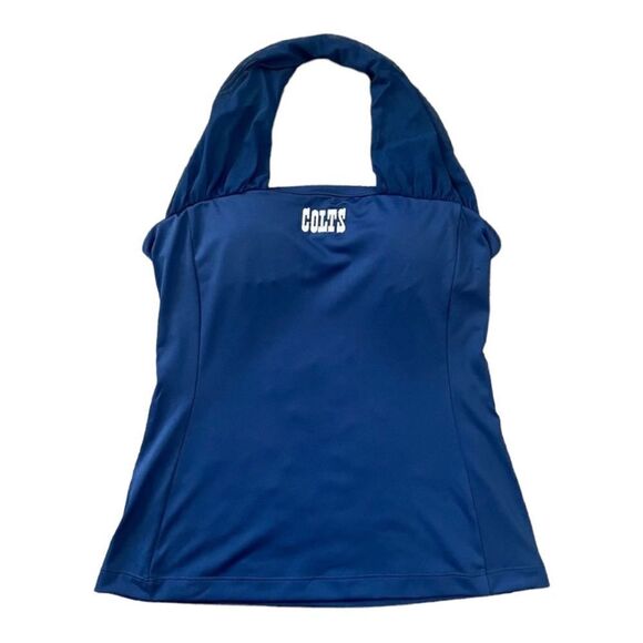 NFL All Sport Couture Blue Indianapolis Colts First Down Halter Top SZ M BNWT - Picture 1 of 11